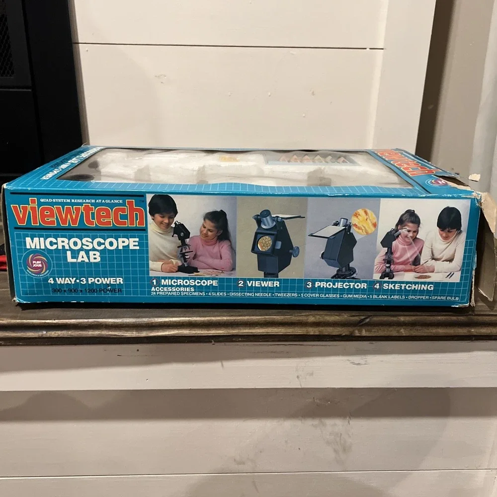 VTG 1990's Viewteck Microscope Lab 4 Way 3 Power